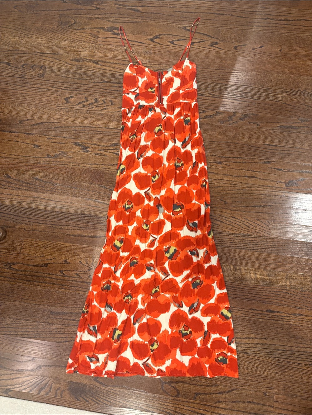 Vibrant Floral Spaghetti-Strap Maxi Dress